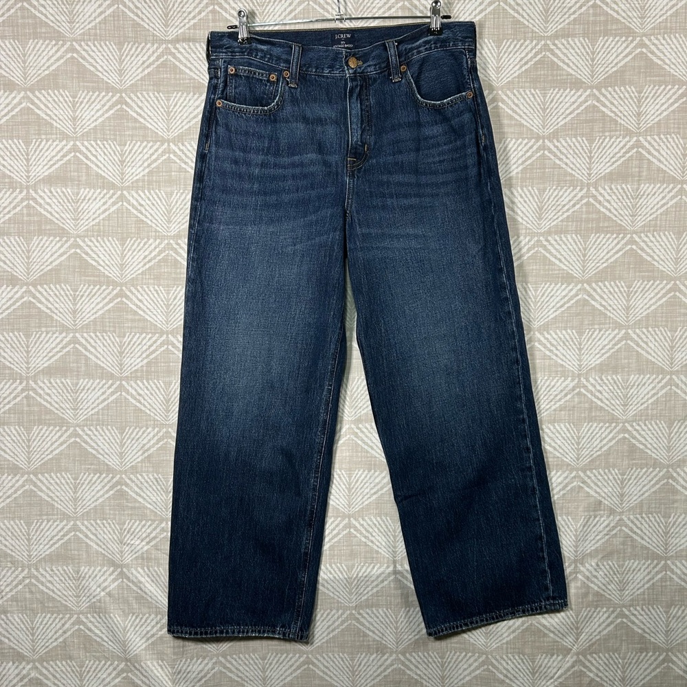 J.Crew 90s Vintage Baggy Fit Women’s Wide Leg Jeans Size 29 Dark Blue Denim New